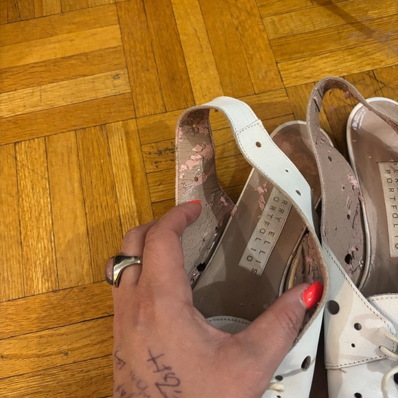 rare white leather slides holy Perry Ellis Portfolio * - Picture 7 of 7